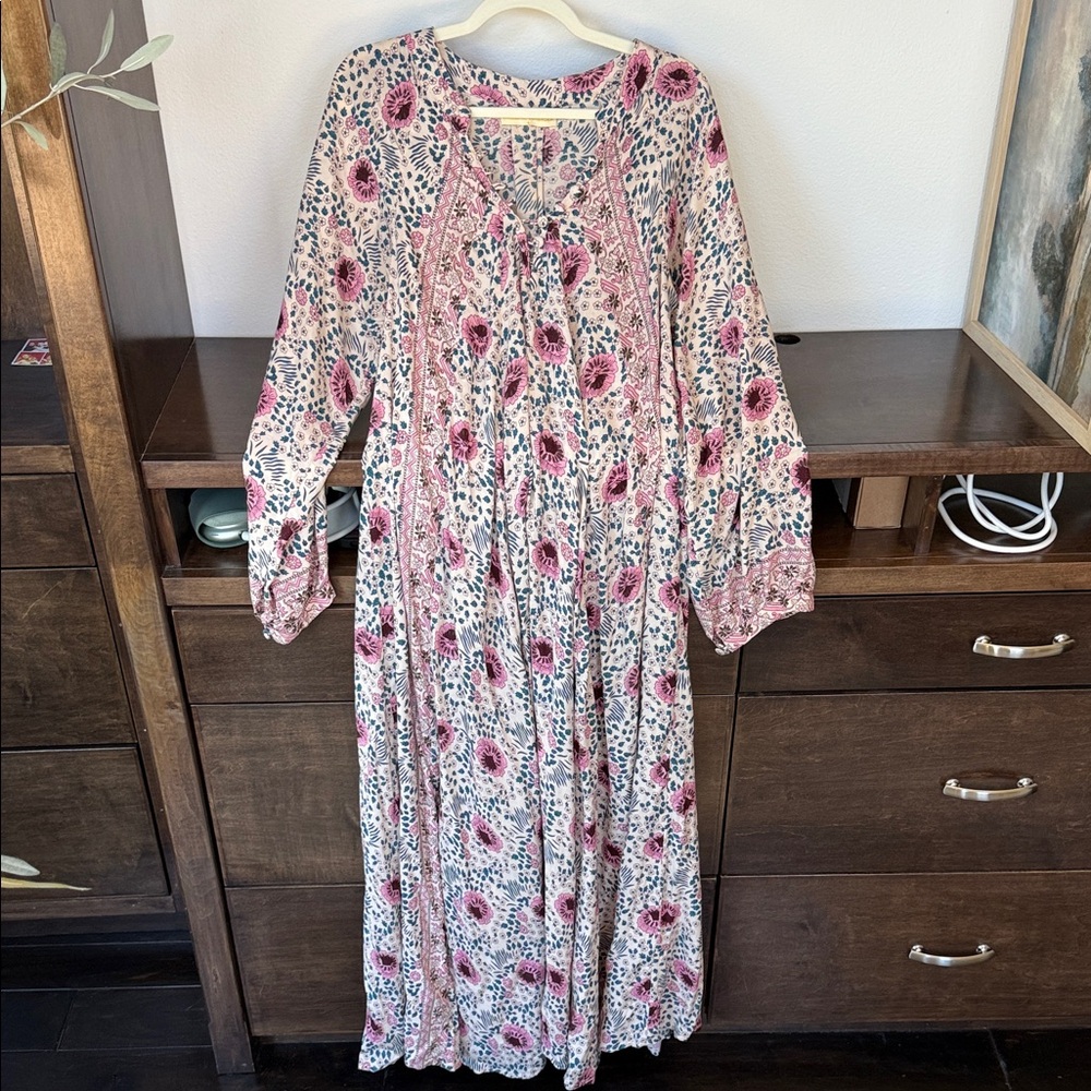 Natalie Martin - Fiore Maxi Dress - Floral Pink and Ivory | Size L